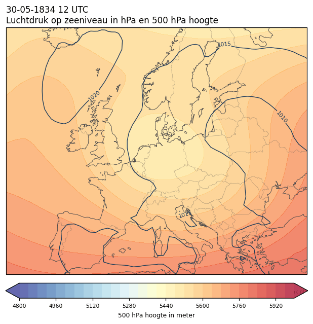 Weerkaart van 30 mei 1834 om 12 UTC