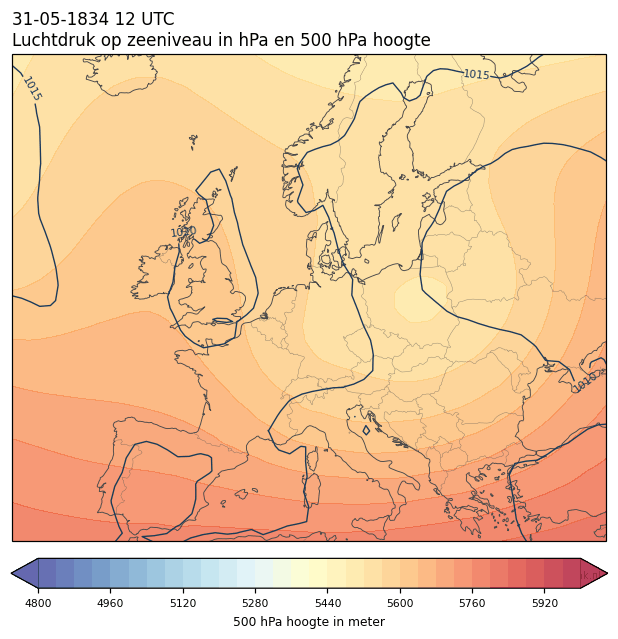 Weerkaart van 31 mei 1834 om 12 UTC