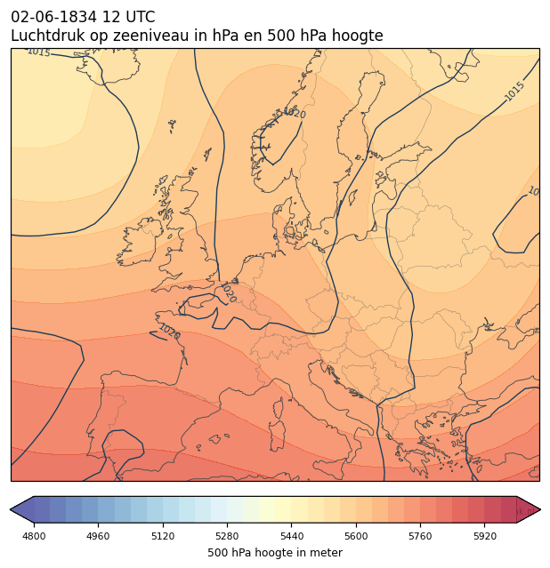 Weerkaart van 2 juni 1834 om 12 UTC