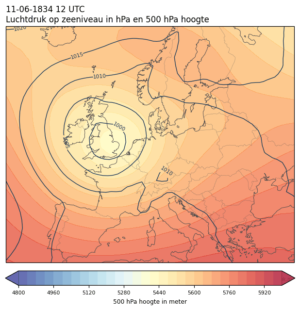 Weerkaart van 11 juni 1834 om 12 UTC