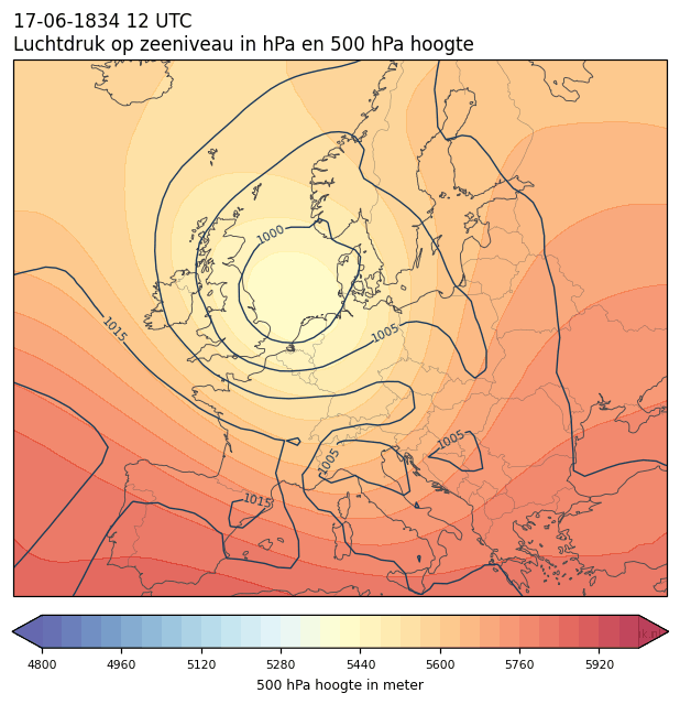 Weerkaart van 17 juni 1834 om 12 UTC