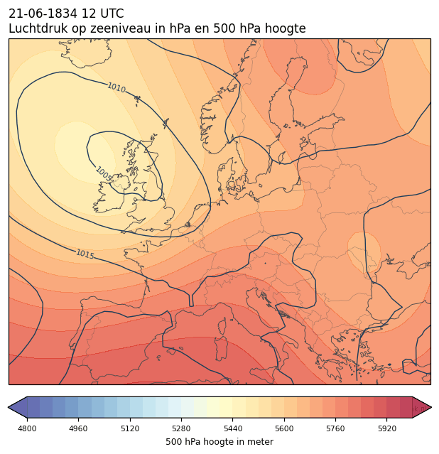 Weerkaart van 21 juni 1834 om 12 UTC