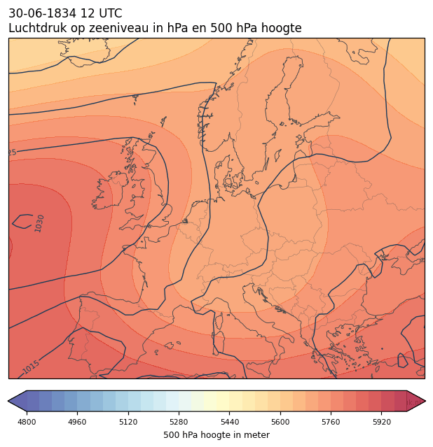 Weerkaart van 30 juni 1834 om 12 UTC