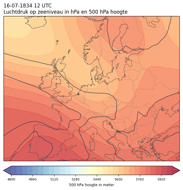 Weerkaart van 16 juli 1834 om 12 UTC