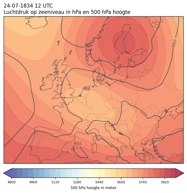 Weerkaart van 24 juli 1834 om 12 UTC
