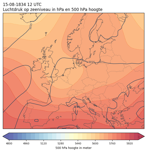 Weerkaart van 15 augustus 1834 om 12 UTC