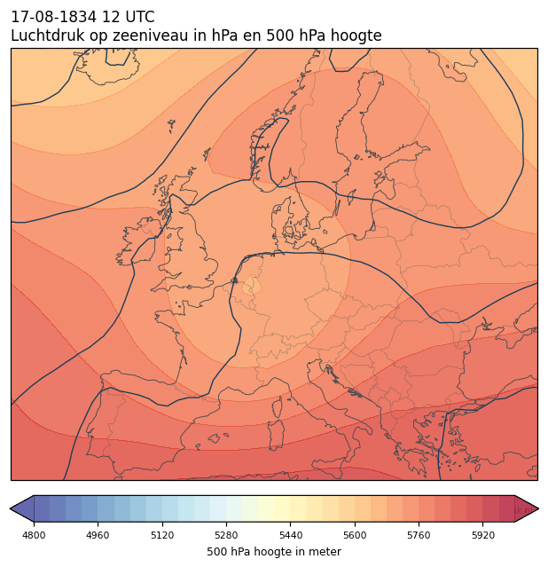 Weerkaart van 17 augustus 1834 om 12 UTC