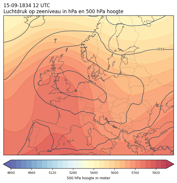Weerkaart van 15 september 1834 om 12 UTC