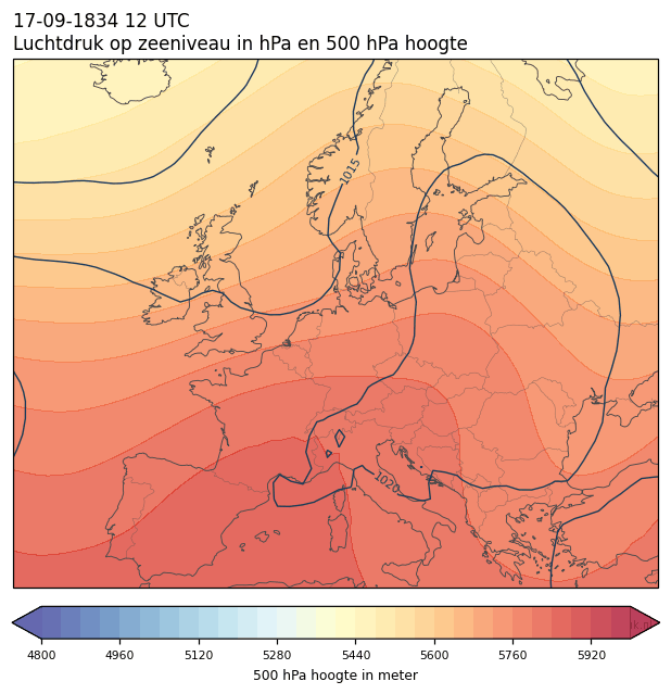 Weerkaart van 17 september 1834 om 12 UTC