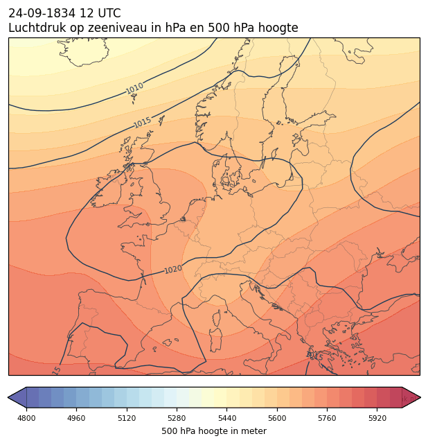 Weerkaart van 24 september 1834 om 12 UTC