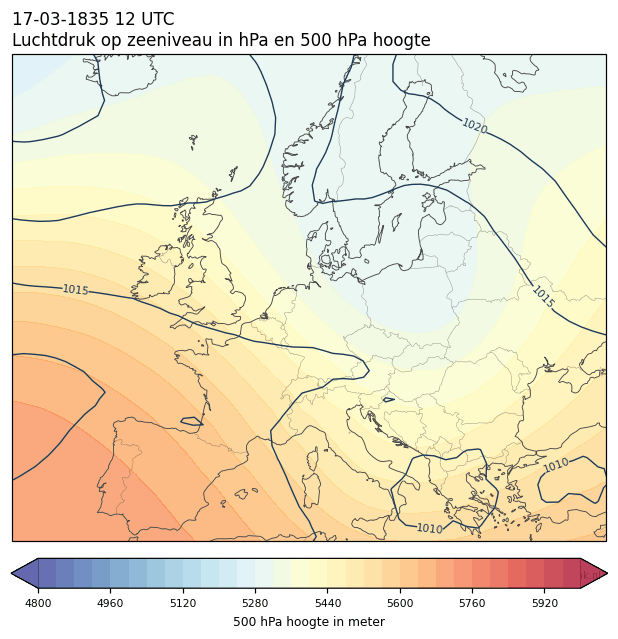 Weerkaart van 17 maart 1835 om 12 UTC