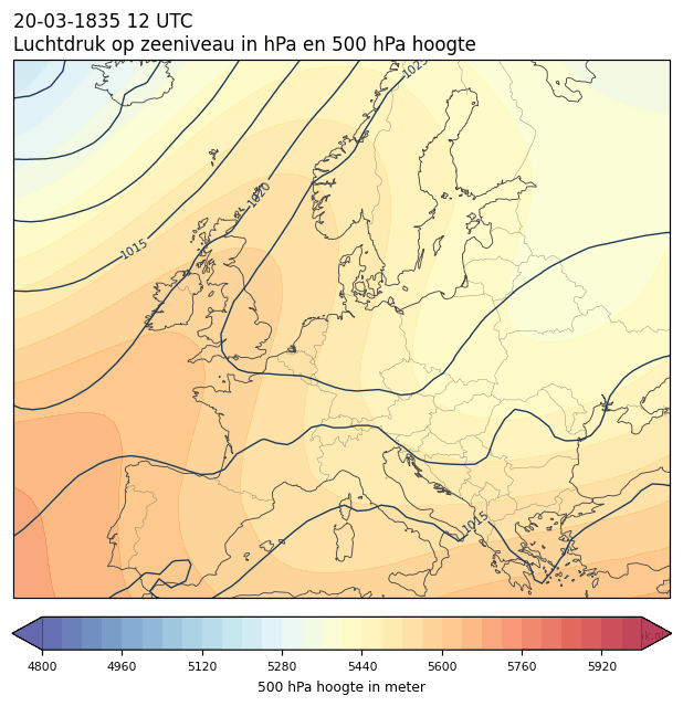 Weerkaart van 20 maart 1835 om 12 UTC