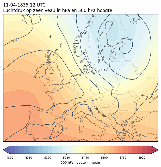 Weerkaart van 11 april 1835 om 12 UTC