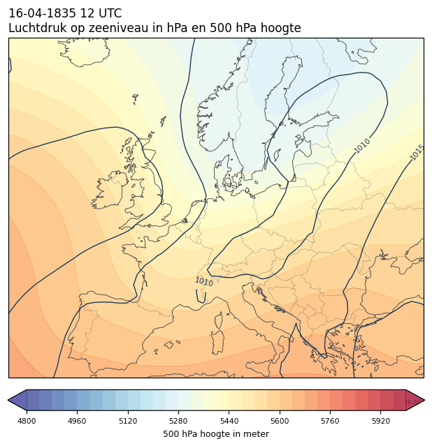 Weerkaart van 16 april 1835 om 12 UTC