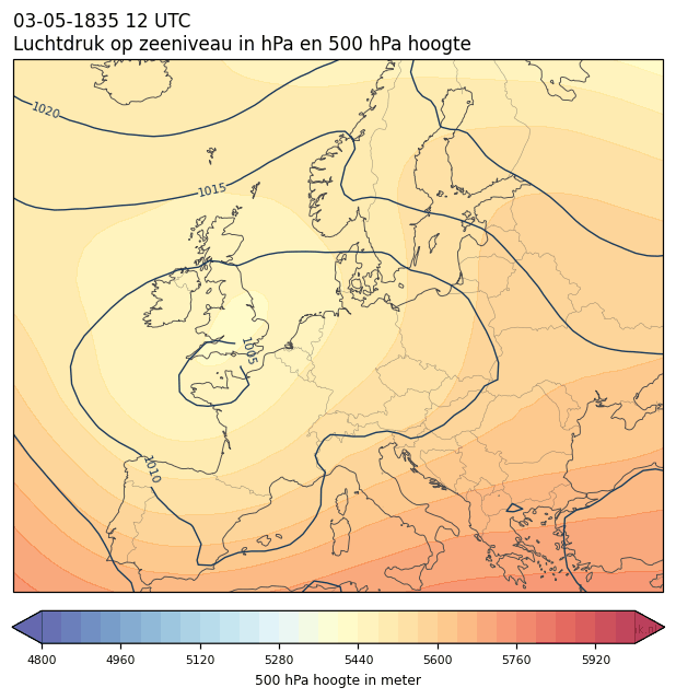 Weerkaart van 3 mei 1835 om 12 UTC