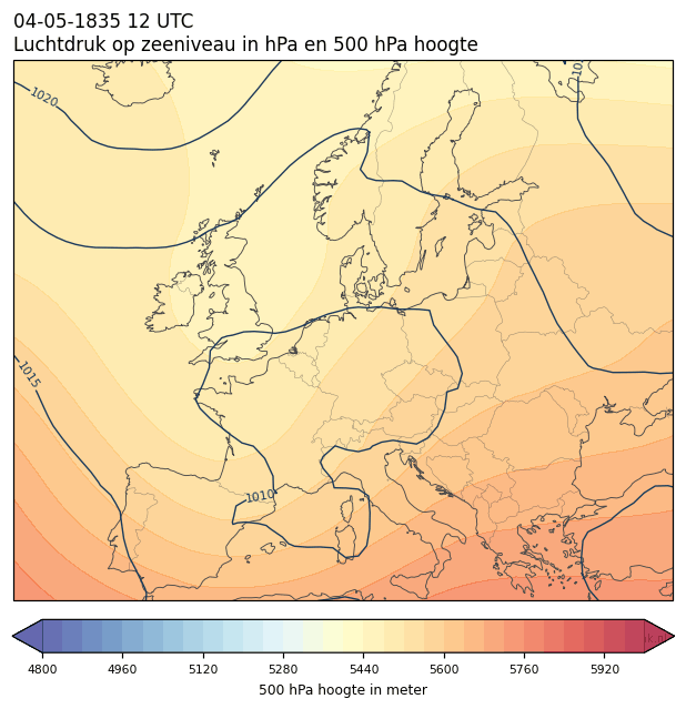 Weerkaart van 4 mei 1835 om 12 UTC