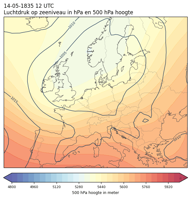 Weerkaart van 14 mei 1835 om 12 UTC