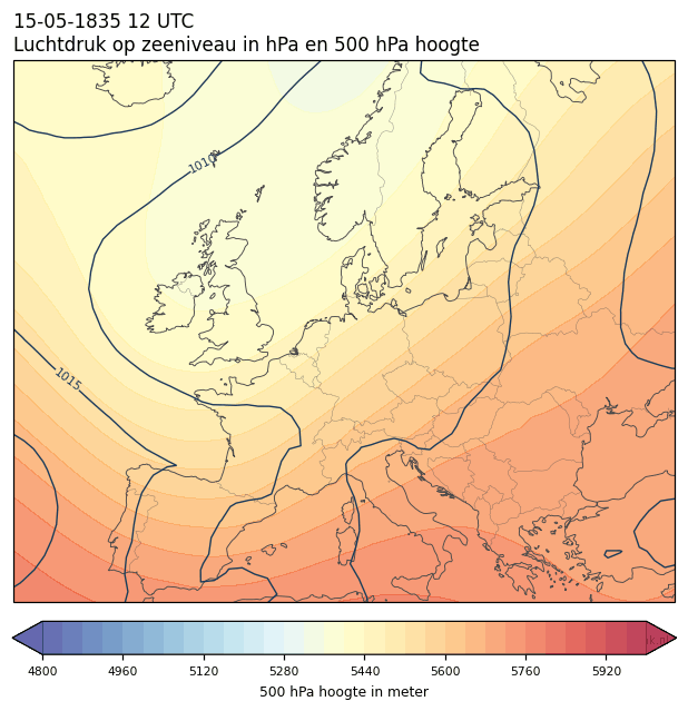 Weerkaart van 15 mei 1835 om 12 UTC