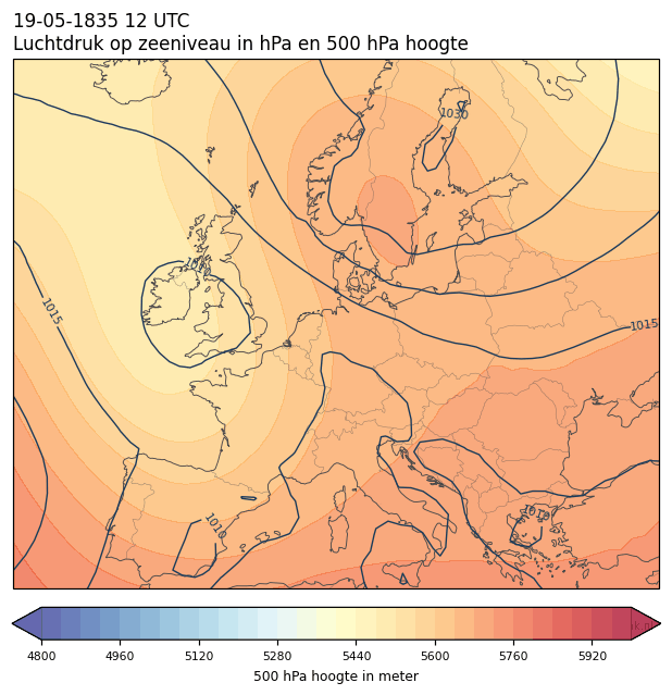 Weerkaart van 19 mei 1835 om 12 UTC