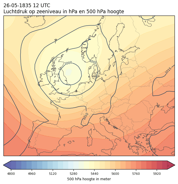 Weerkaart van 26 mei 1835 om 12 UTC