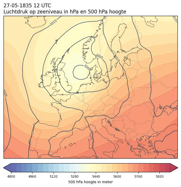 Weerkaart van 27 mei 1835 om 12 UTC