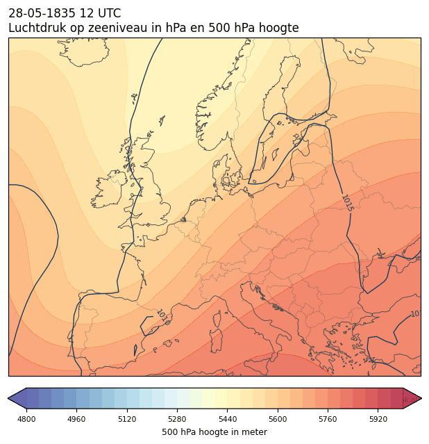 Weerkaart van 28 mei 1835 om 12 UTC