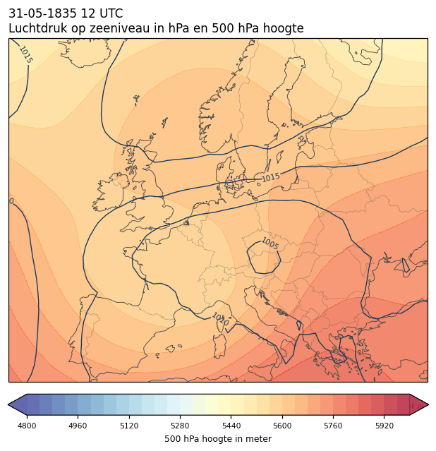 Weerkaart van 31 mei 1835 om 12 UTC