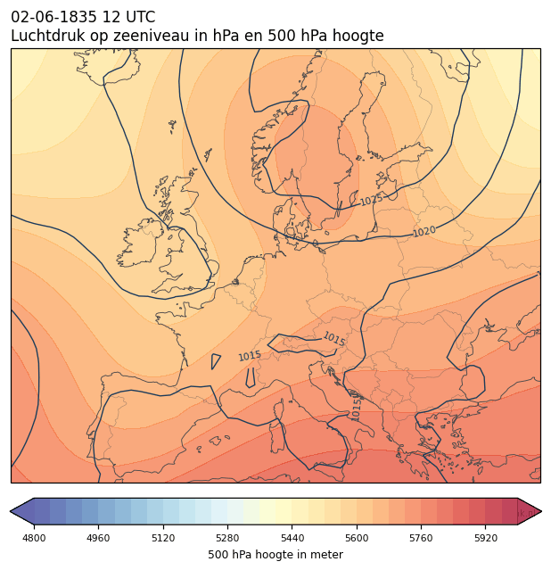 Weerkaart van 2 juni 1835 om 12 UTC