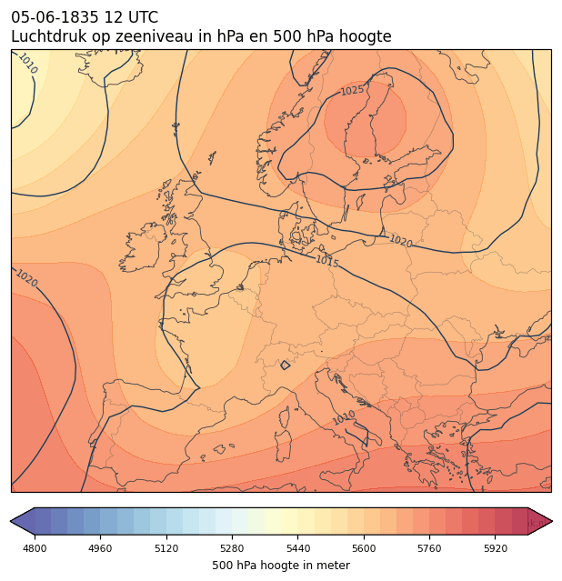 Weerkaart van 5 juni 1835 om 12 UTC