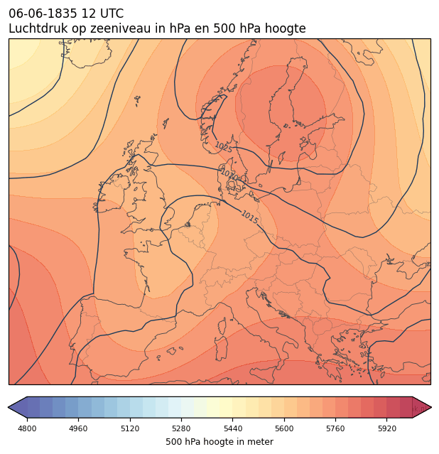 Weerkaart van 6 juni 1835 om 12 UTC