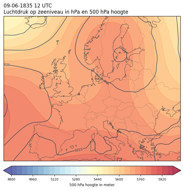 Weerkaart van 9 juni 1835 om 12 UTC