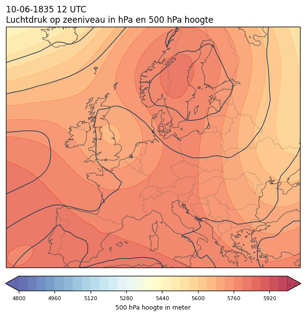 Weerkaart van 10 juni 1835 om 12 UTC