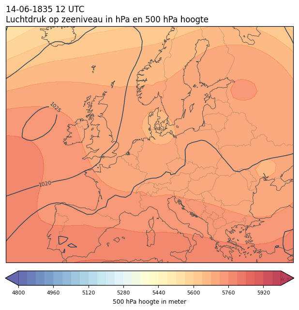 Weerkaart van 14 juni 1835 om 12 UTC