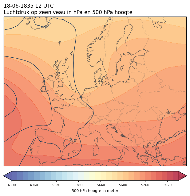 Weerkaart van 18 juni 1835 om 12 UTC