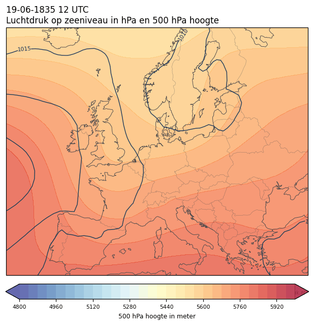 Weerkaart van 19 juni 1835 om 12 UTC