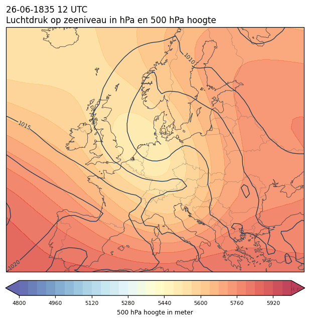 Weerkaart van 26 juni 1835 om 12 UTC