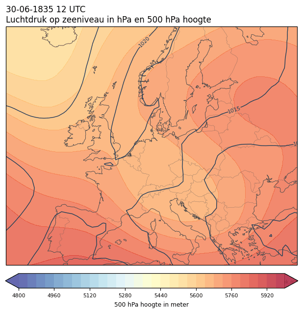 Weerkaart van 30 juni 1835 om 12 UTC