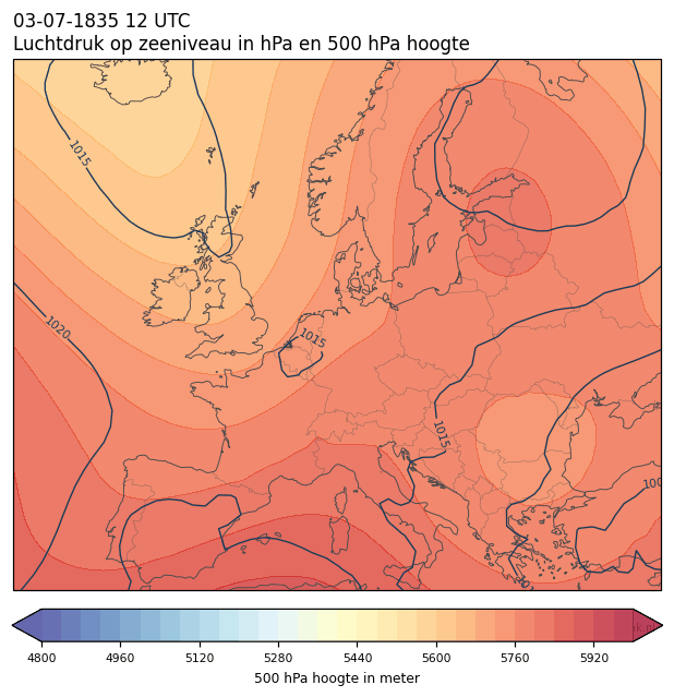 Weerkaart van 3 juli 1835 om 12 UTC