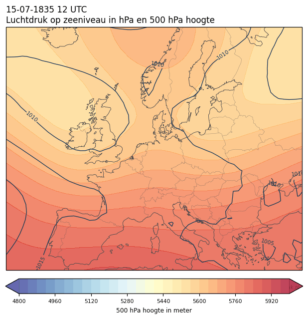 Weerkaart van 15 juli 1835 om 12 UTC
