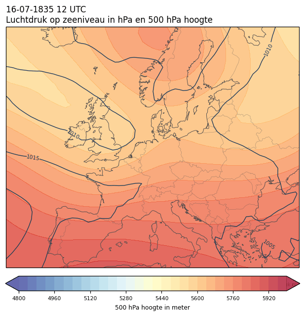 Weerkaart van 16 juli 1835 om 12 UTC