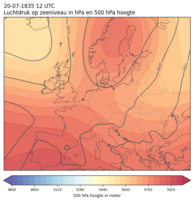 Weerkaart van 20 juli 1835 om 12 UTC