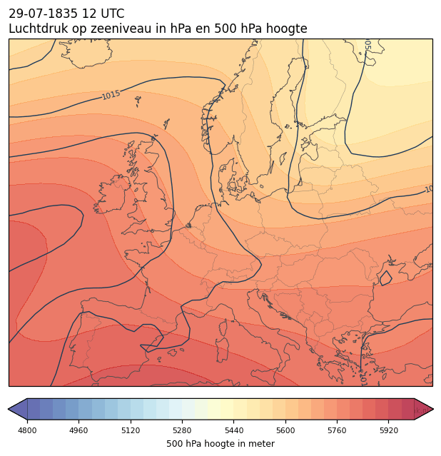 Weerkaart van 29 juli 1835 om 12 UTC