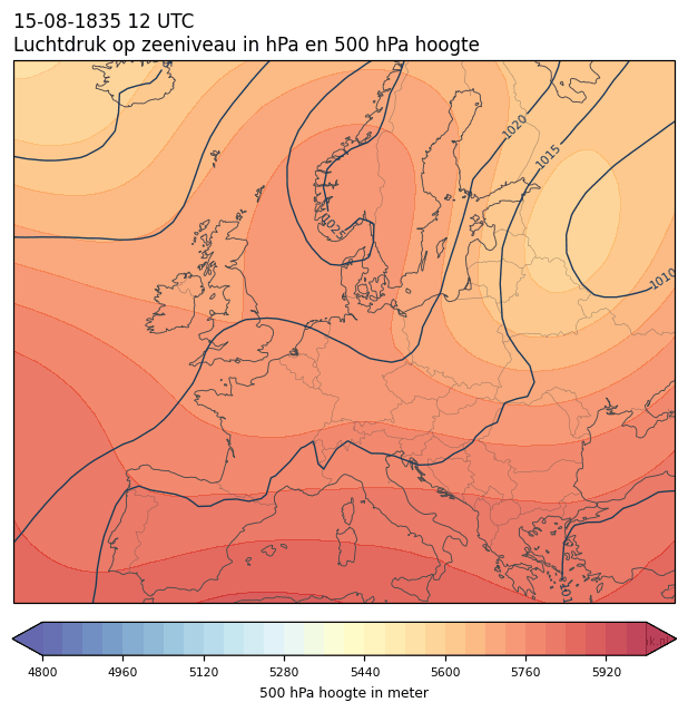 Weerkaart van 15 augustus 1835 om 12 UTC