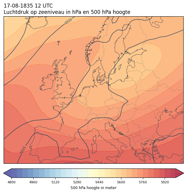 Weerkaart van 17 augustus 1835 om 12 UTC