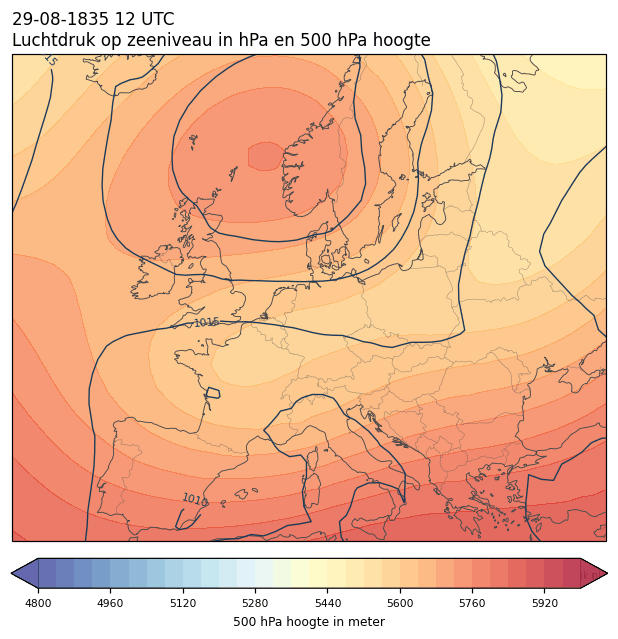 Weerkaart van 29 augustus 1835 om 12 UTC