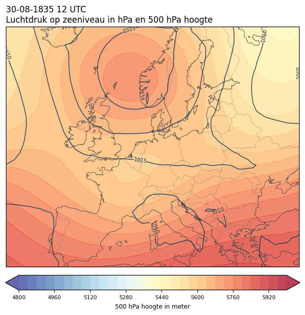 Weerkaart van 30 augustus 1835 om 12 UTC