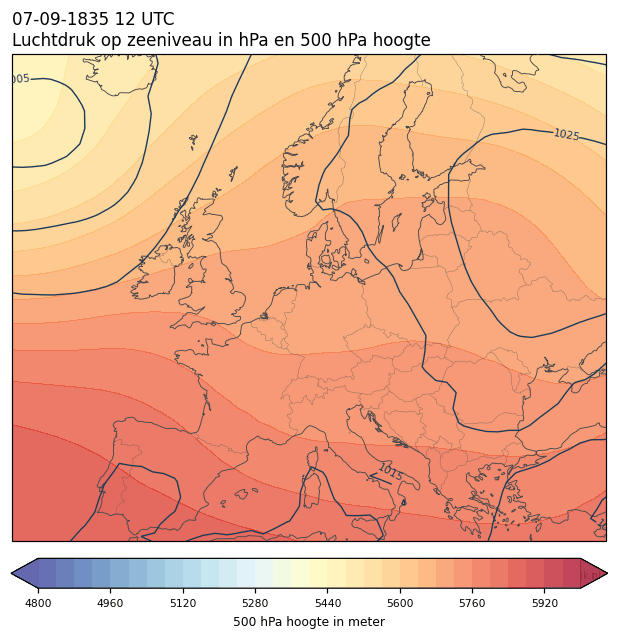 Weerkaart van 7 september 1835 om 12 UTC