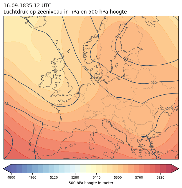 Weerkaart van 16 september 1835 om 12 UTC