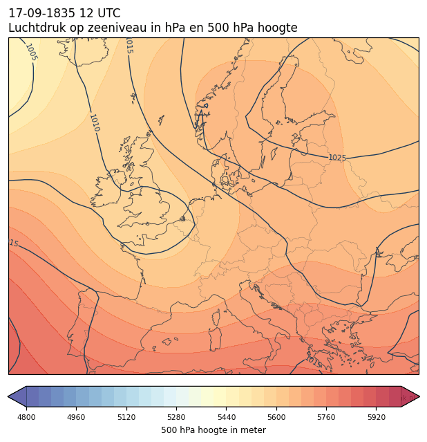 Weerkaart van 17 september 1835 om 12 UTC