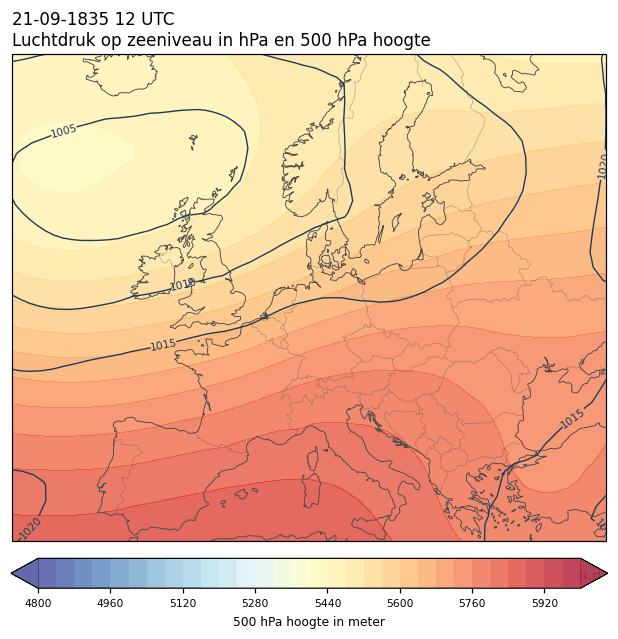 Weerkaart van 21 september 1835 om 12 UTC